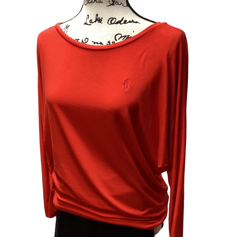 Ralph Lauren crew neck long sleeve tunic. Orange. Size Large - Picture 2 of 11